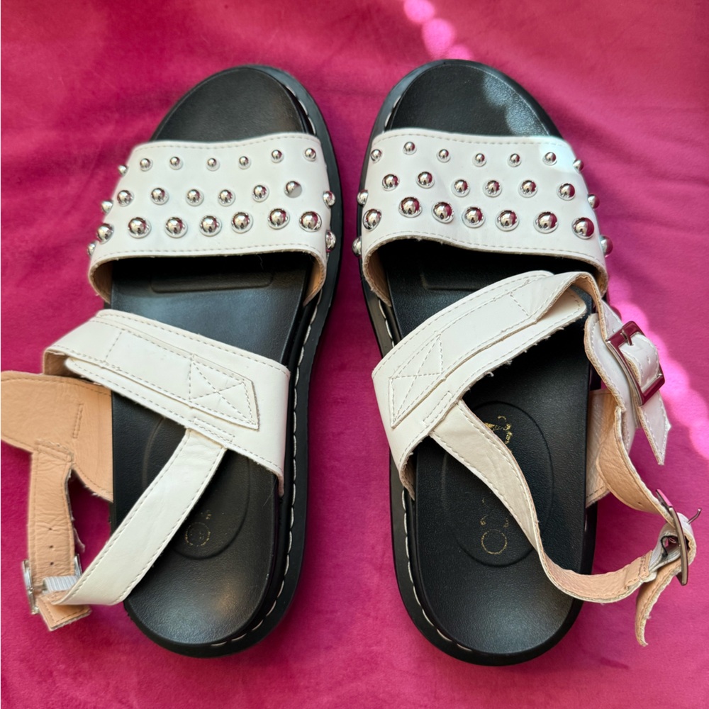 White Studded Platform Sandals